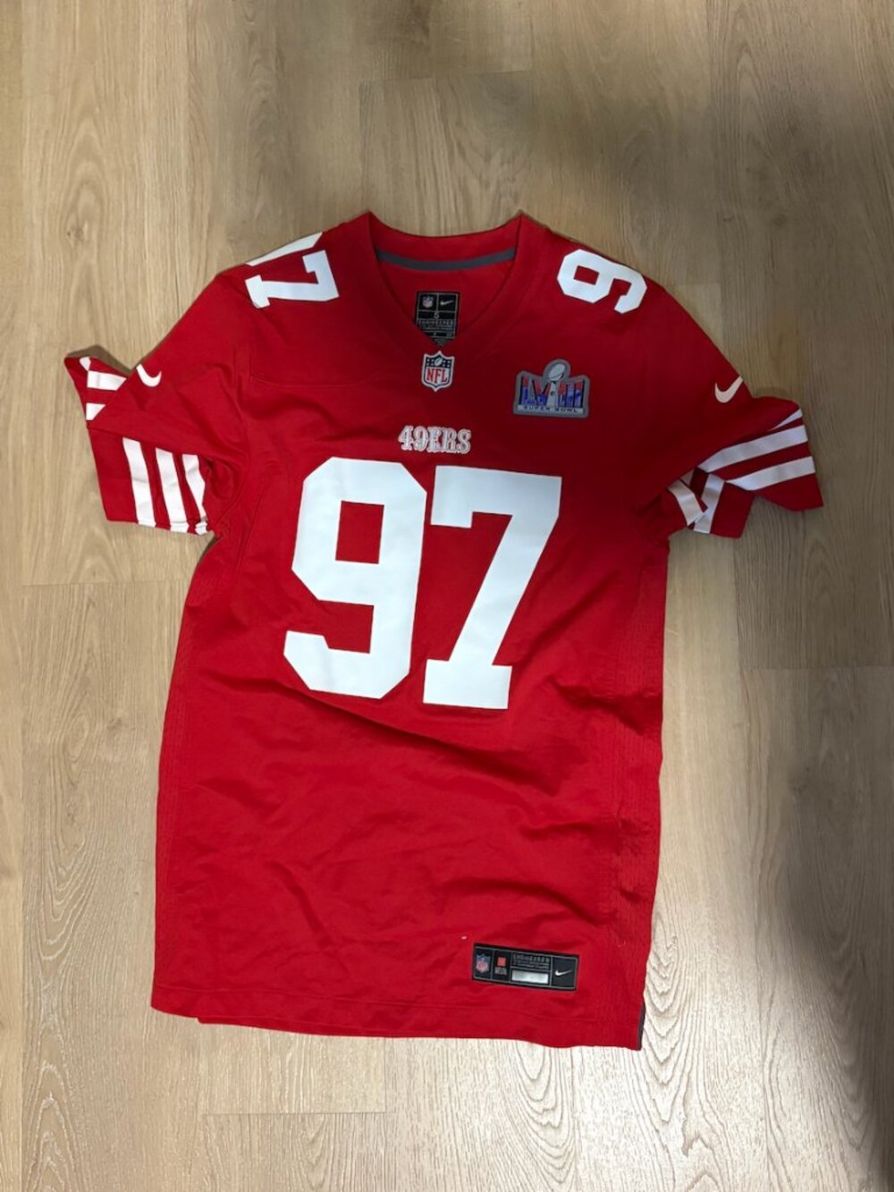 Nick Bosa San Francisco 49ers Authentic NFL Jersey – Super Bowl Era – Size Small